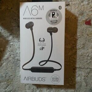 AirBuds Wireless Bluetooth In-Ear Earbuds Black/Gray In-Line Controls